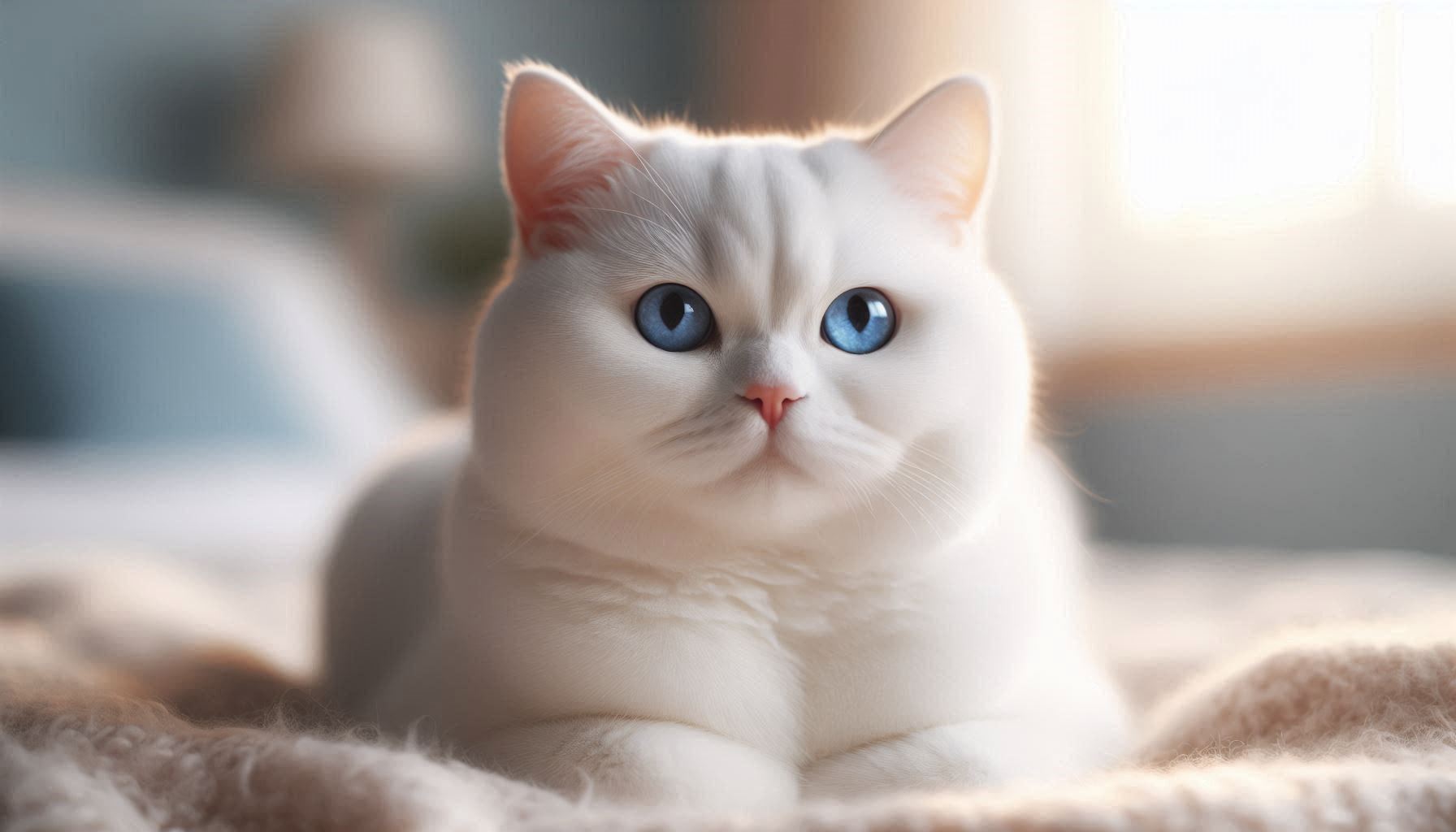 Blue Eyed White British Shorthair